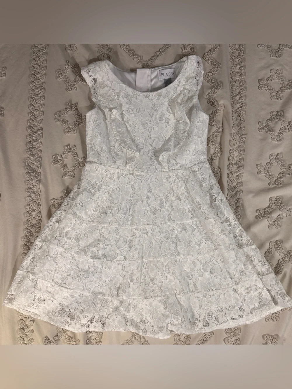 The Children's Place White Lace Fit-and-Flare Dress